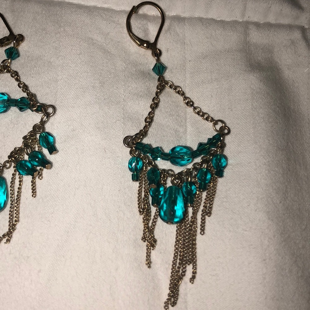 Turquoise dangle earrings - Picture 3 of 4